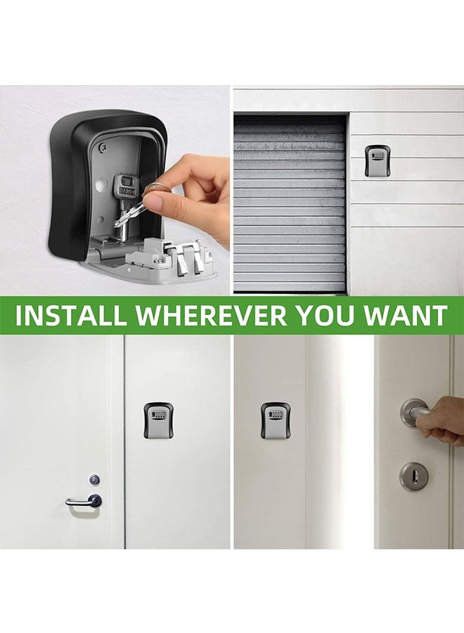 جدار مثبت مفتاح قفل مربع للخارج، قوية ودائمة للماء الطارئة الاحتياطي مفتاح قفل مربع المدرسة الاحتياطي منزل، مجلس الوزراء المفتاح مع رمز إعادة تعيين للمنزل - Image 5